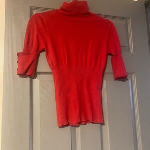 Women's Max Red Short-Sleeve Turtleneck Sweater Y2K